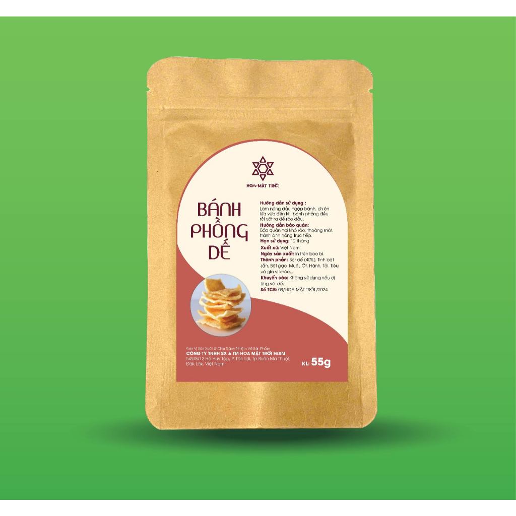 Bánh Phồng Dế - 40% Bột Dế Nguyên Chât - Không Phẩm Màu - Hoa Mặt Trời Farm