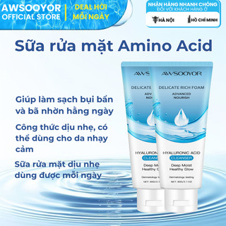 AWSOOYOR Sữa rửa mặt Amino Acid 60g làm sạch da mỗi ngày, kiểm soát dầu nhẹ nhàng, phù hợp da thường đến da dầu
