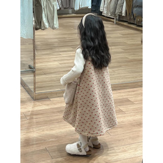 order quảng châu- váy lông cừu dáng dài chấm bi xinh cho bé