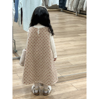 order quảng châu- váy lông cừu dáng dài chấm bi xinh cho bé