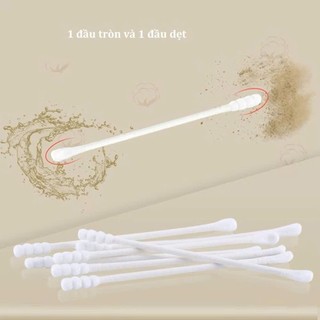 Combo 3 [Dùng cho bé] Hộp 400 tăm bông 2 đầu dùng cho các bé - kháng khuẩn, mềm mịn, không sơ bông