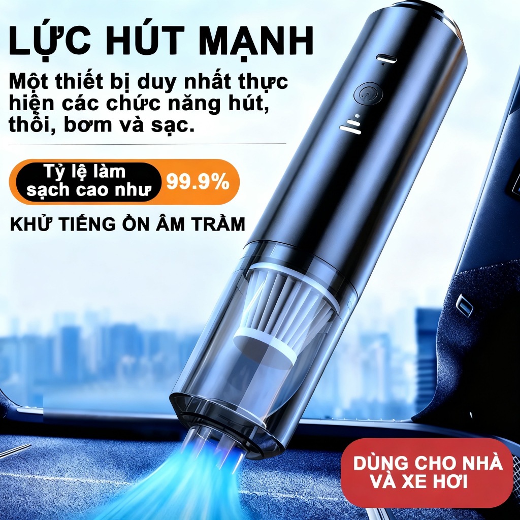 [Bảo hành 3 năm] Máy hút bụi cầm tay | Nhiều chế độ kết hợp | Lực hút mạnh mẽ, hoạt động êm ái