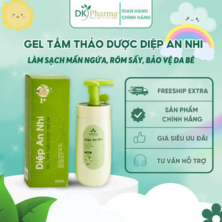 Gel Tắm Thảo Dược Cho Bé Từ 1 Tuổi Diệp An Nhi Làm Sạch Ngừa Mẩn Ngứa Rôm Sảy DK Pharma 200ml