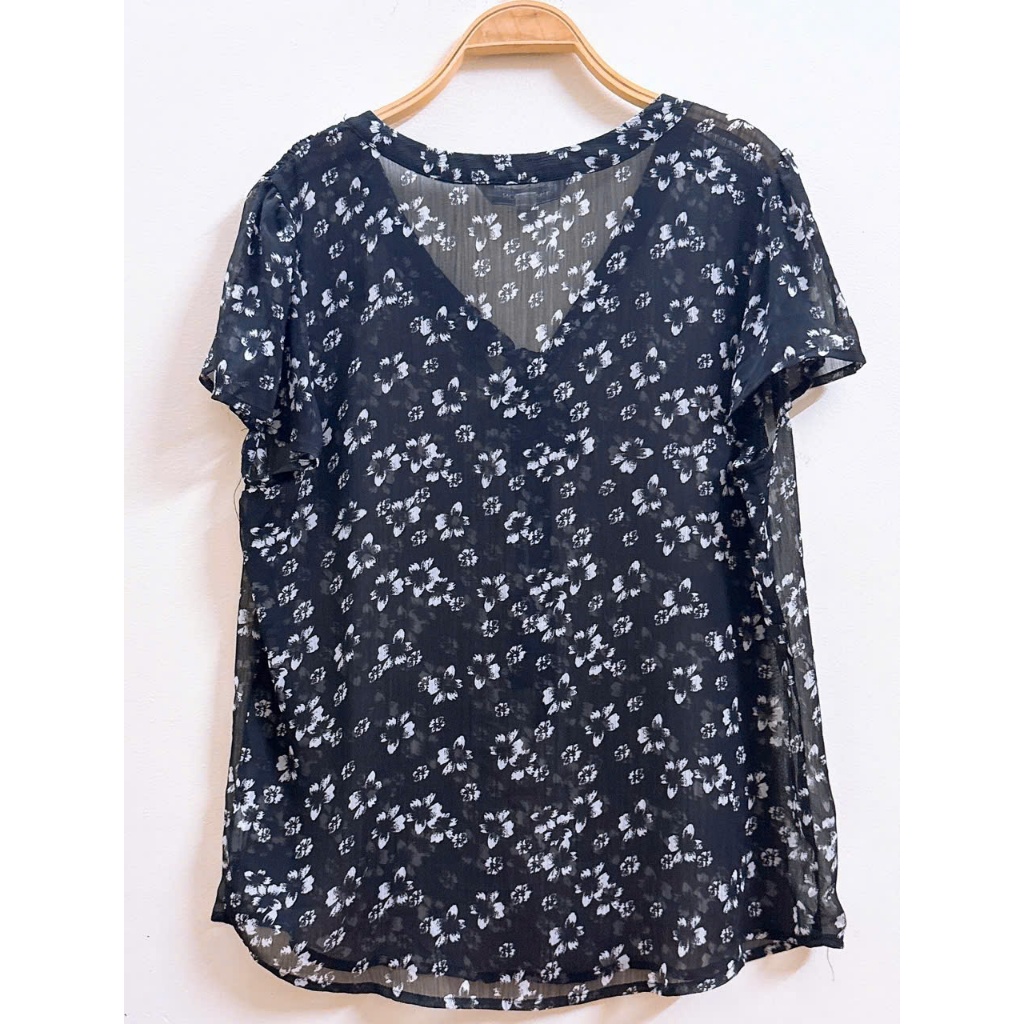 Áo sơ mi voan hoa nhí nữ ngắn tay của Mỹ - 2 Hand (Size L)
