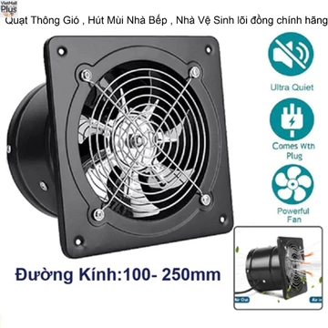 Quạt Hút Mùi Thông Gió Chất Liệu Inox Cao Cấp Hút Sạch Các Loại Mùi Hôi Nhà Bếp, Nhà Vệ Sinh Nhanh Chóng
