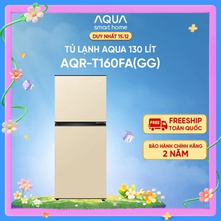 [SẢN PHẨM MỚI 2025I] Tủ lạnh AQUA 130 lít ngăn đá trên AQR-T160FA(GG)  - Màu Be - Freeship toàn quốc - Bảo hành 2 năm