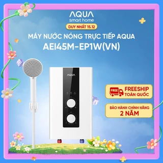 Máy nước nóng trực tiếp Aqua AEI45M-EP1W(VN) - Có bơm - Chống giật chủ động ShockProof - Freeship toàn quốc