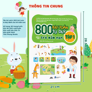 Sách - Combo 4 Cuốn – 800 Bài Toán Tư Duy Cho Trẻ Mầm Non: Giúp Bé Phát Triển Tư Duy Toán Học Toàn Diện Trọn Bộ 4 Cuốn
