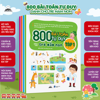 Sách - Combo 4 Cuốn – 800 Bài Toán Tư Duy Cho Trẻ Mầm Non: Giúp Bé Phát Triển Tư Duy Toán Học Toàn Diện Trọn Bộ 4 Cuốn