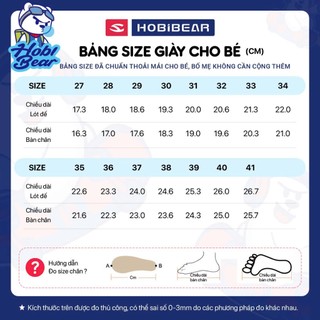 Giày thời trang khóa dán HOBIBEAR EK1071 White red có dế EVA TPR chống trượt phù hợp đi học đi chơi