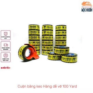 Combo 3 Cuộn Băng keo Hàng dễ vỡ rộng 4,8cm, 150yard, lõi mỏng - siêu dính, siêu dai