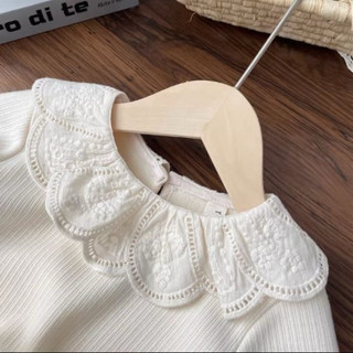 Áo Giữ Nhiệt Bé Gái NAHA Cổ Ren Đắp Lót Lông Dày Ấm Áp Mùa Đông Tiểu Thư Xinh Xắn
