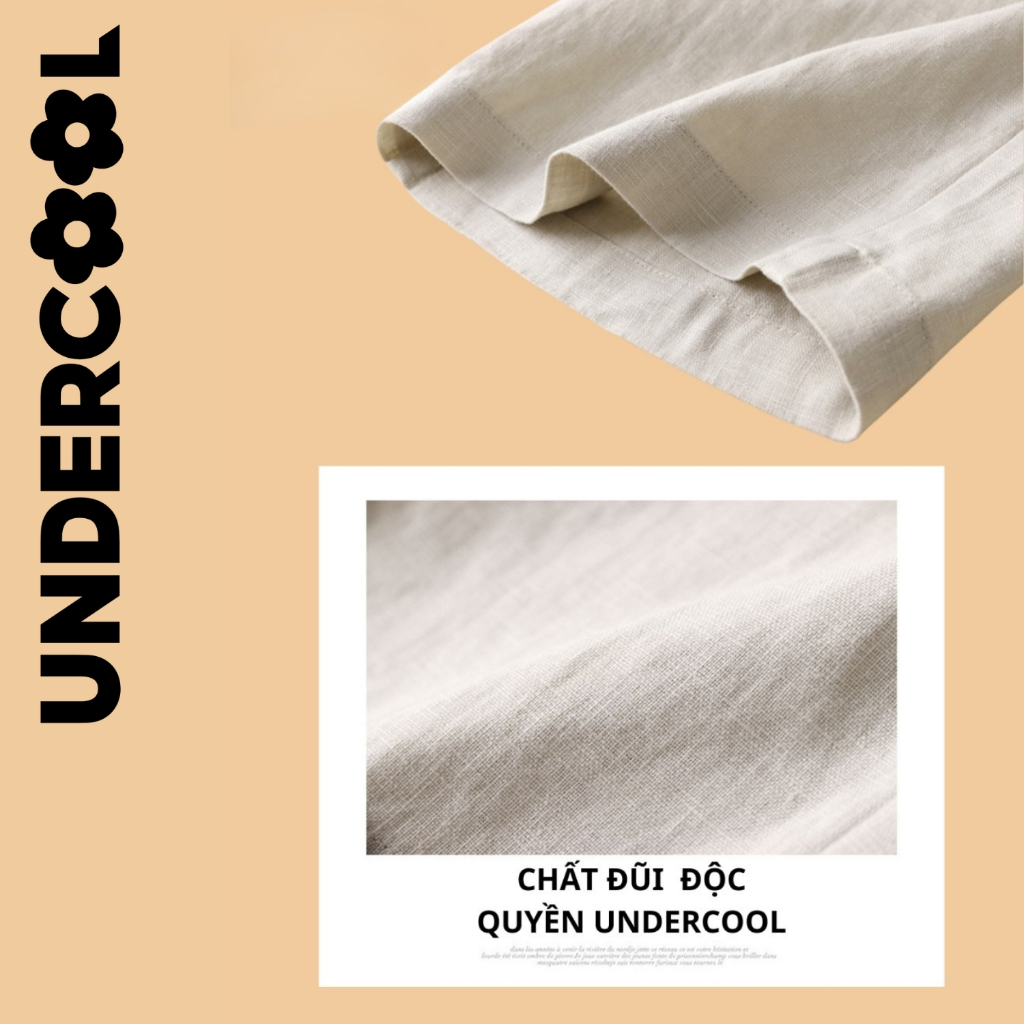 Quần đũi ống rộng dáng dài UNDERCOOL ống suông dáng dài chất đũi trẻ trung năng động - quần 9 tấc, Live QD01