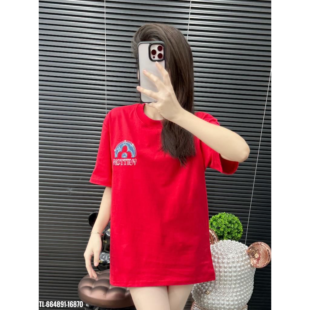 ÁO thun nam QC cổ tròn họa tiết thêu tay ngắn phong cách trẻ trung chuẩn from