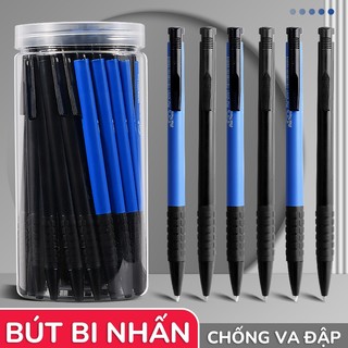 Bút bi gel bấm - Combo 30 bút ngòi 0.5mm mực xanh bền màu, dụng cụ học tập giá rẻ cho học sinh