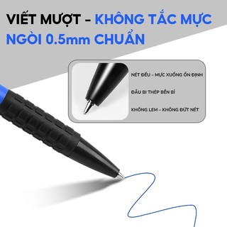 Bút bi gel bấm - Combo 30 bút ngòi 0.5mm mực xanh bền màu, dụng cụ học tập giá rẻ cho học sinh