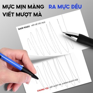 Bút bi gel bấm - Combo 30 bút ngòi 0.5mm mực xanh bền màu, dụng cụ học tập giá rẻ cho học sinh