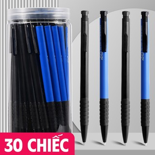 Bút bi gel bấm - Combo 30 bút ngòi 0.5mm mực xanh bền màu, dụng cụ học tập giá rẻ cho học sinh