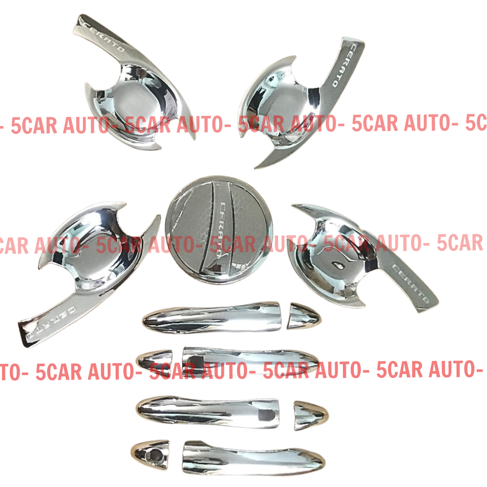 Bộ ốp hõm cửa + tay cửa mạ crom xe KIA CERATO / FORTE 2008-2013- Hàng cao cấp