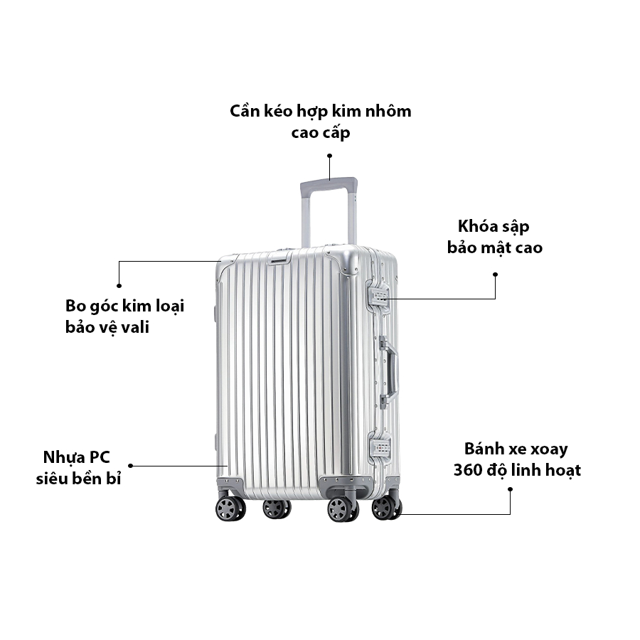 Vali Du Lịch Khóa Sập Cao Cấp Tresette Hàn Quốc 0008 SIZE 20-24-28 | BigBuy360 - bigbuy360.vn