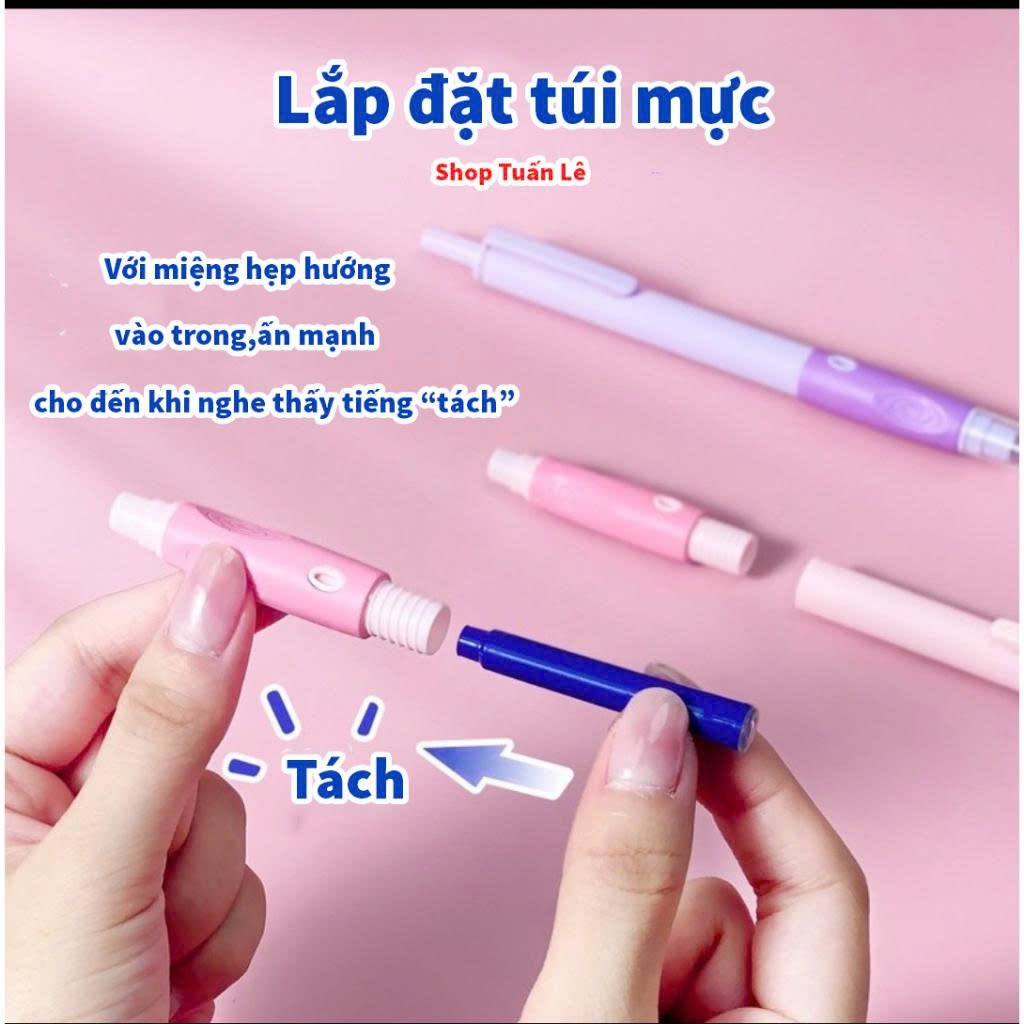 Combo Bút Máy Bấm Xóa F39 Chỉ 99k/ 5 Chiếc Dùng cho Học Sinh - Viết Êm Trơn, Xóa Nhẹ Nhàng, Sạch Sẽ.
