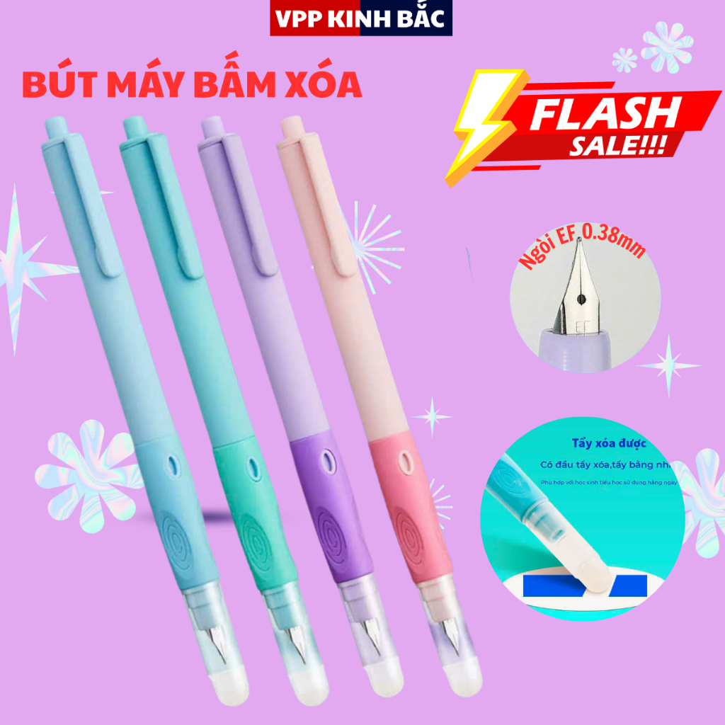 Bút Máy Bấm Xóa Học Sinh F39 – Bấm Thu Gọn An Toàn, Dễ Mang Theo.