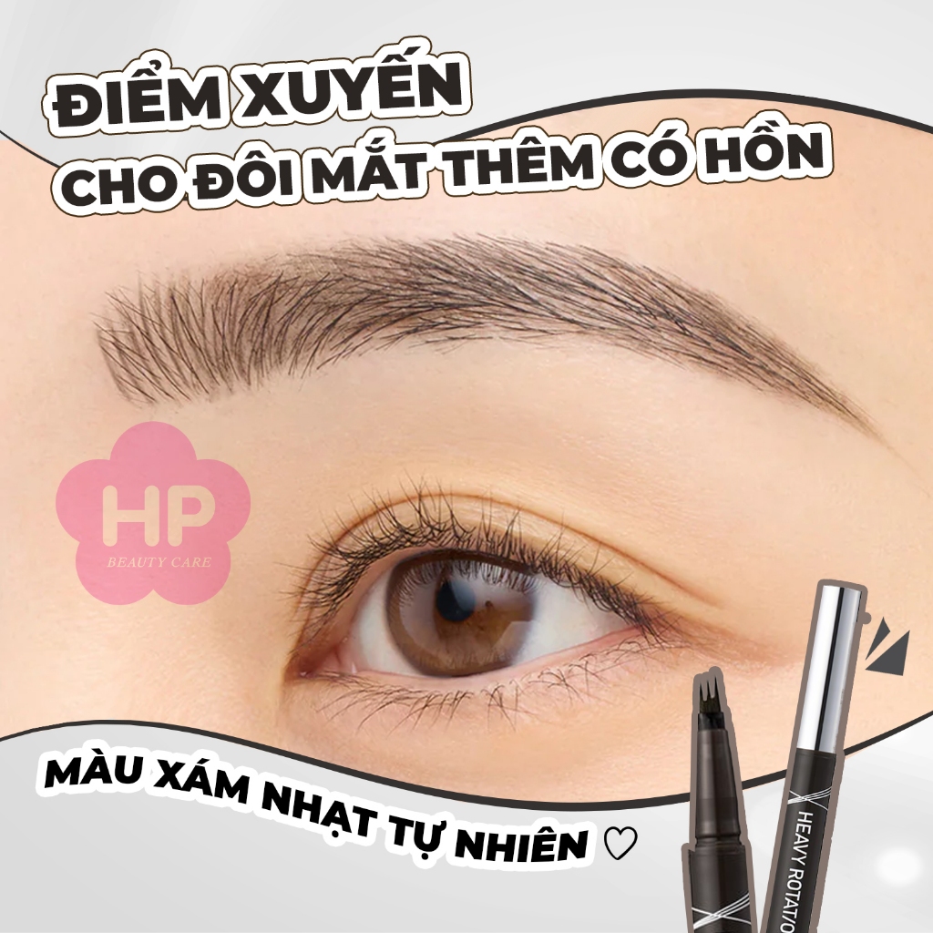 Bút Nước Kẻ Lông Mày Dạng Phẩy Sợi Kissme Heavy Rotation Fake Liquid Eyebrow Màu Xám Nhạt 01 (0,4mL)