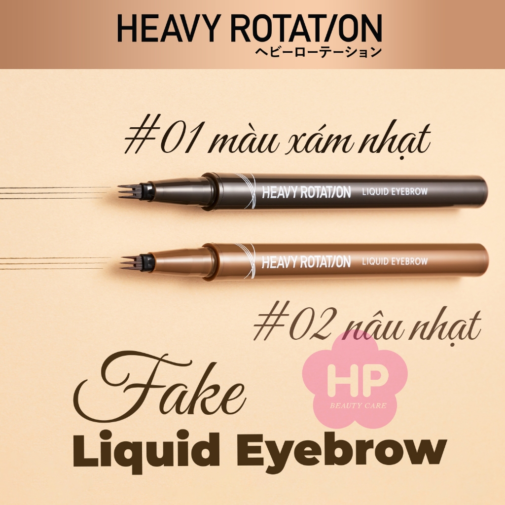 Bút Nước Kẻ Lông Mày Dạng Phẩy Sợi Kissme Heavy Rotation Fake Liquid EyeBrow Màu Nâu Nhạt 02 (0,4mL)