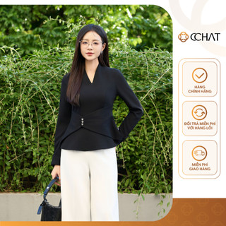 Áo Kiểu Nữ 𝐂𝐂𝐇𝐀𝐓 Dáng Ôm Velia Cổ V Mở Chất Liệu Tuytsi Cao Cấp 25ADS2012OT