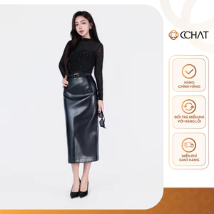 Chân Váy 𝐂𝐂𝐇𝐀𝐓 Dáng Suông Wander Chất Liệu Da Cao Cấp Sang Trọng 25CDA2003ST