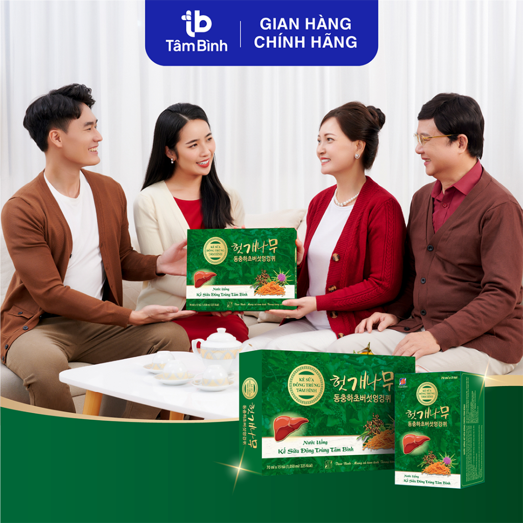 Hộp 15 túi Nước uống Kế Sữa Đông Trùng Tâm Bình - Dùng trước và sau khi uống rượu, bia