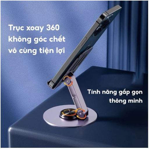 Giá Đỡ Điện Thoại K72, Kim Loại 100% Xoay 360 độ, Gấp Gọn Tiện Dụng