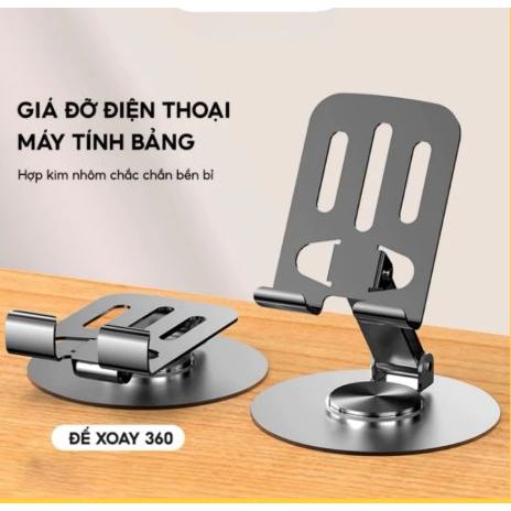 Giá Đỡ Điện Thoại K72, Kim Loại 100% Xoay 360 độ, Gấp Gọn Tiện Dụng