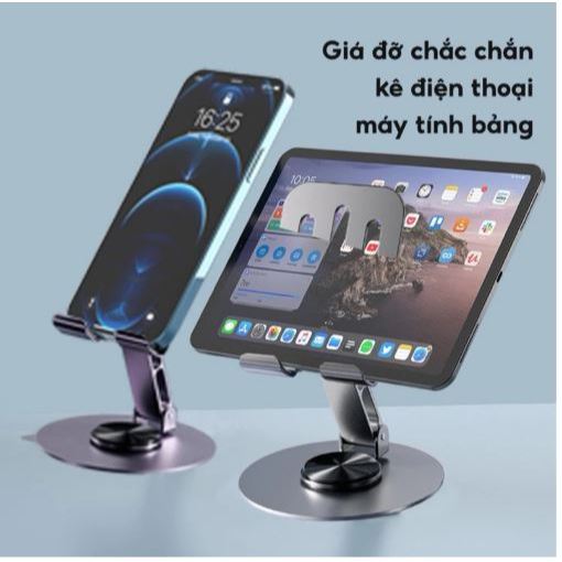 Giá Đỡ Điện Thoại K72, Kim Loại 100% Xoay 360 độ, Gấp Gọn Tiện Dụng