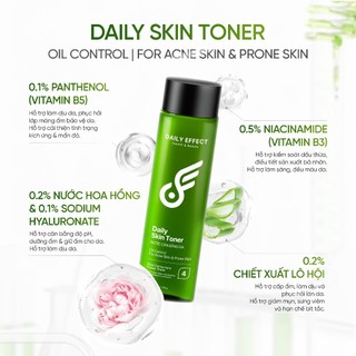 [Combo Sữa Rửa Mặt + Toner + Gel Chấm Mụn] - DAILY EFFECT (120g + 120g + 5g)