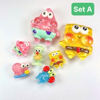 Charm gắn dép: Set charm 8 món bọt biển dễ thương - SpongeBob – Patrick – các nhân vật Bikini Bottom
