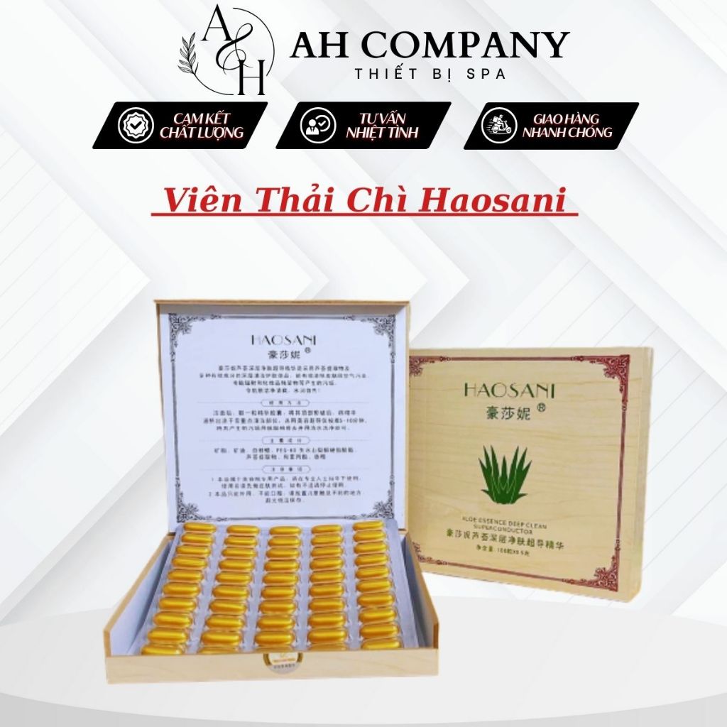 Viên Thải Chì Haosani, Viên Hút Chì Chiết Xuất Lô Hội, Sản Phẩm Hỗ Trợ Hút Chì Giúp Sạch Da, Sáng Da, Hộp 100 Viên