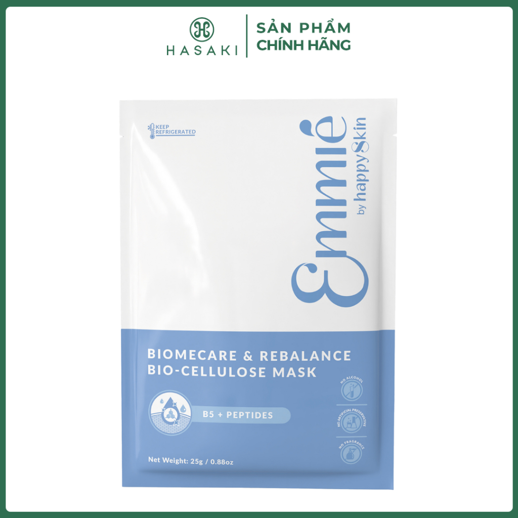 Mặt Nạ Sinh Học Emmié Phục Hồi, Dịu Da 25g Biomecare & Repair Bio-Cellulose Mask - B5 + Peptides Hasaki Chính Hãng