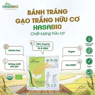 [MUA 2 GIẢM 5%] Bánh tráng gạo trắng/gạo lứt hữu cơ Hasabio gói 200g