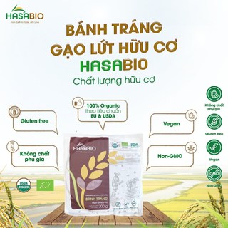 [MUA 2 GIẢM 5%] Bánh tráng gạo trắng/gạo lứt hữu cơ Hasabio gói 200g