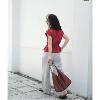 𝗦𝘆  - |LY LINEN| - Áo Linen thắt nơ cổ V