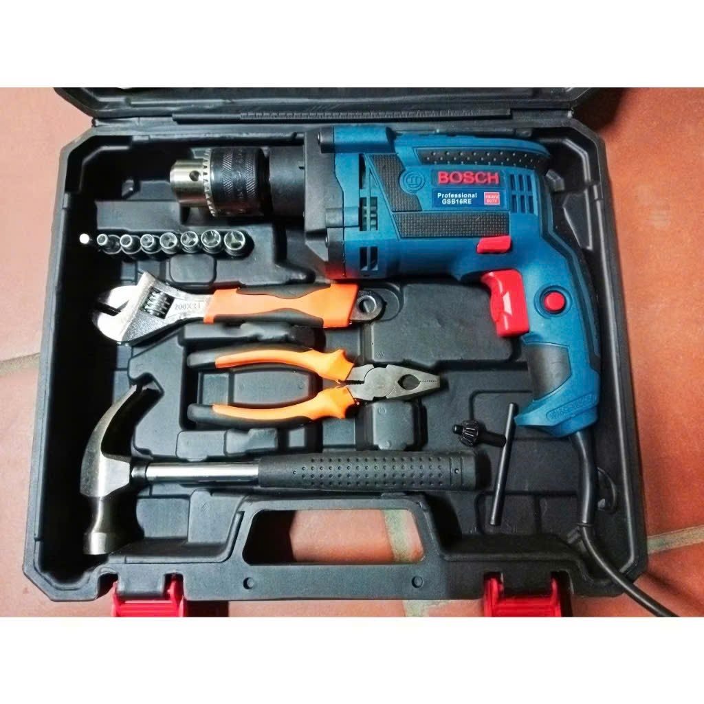 Máy khoan Bosh đầu 13 ly tặng kèm hộp phụ kiện
