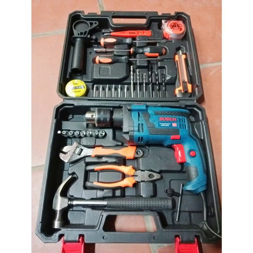 Máy khoan Bosh đầu 13 ly tặng kèm hộp phụ kiện