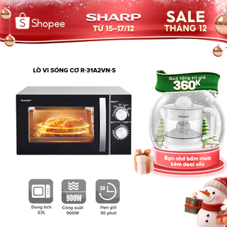 Lò Vi Sóng Cơ Sharp R-31A2VN-S 23L, [ Công Suất 900W, 6 Mức Công Suất,Hẹn Giờ 30']