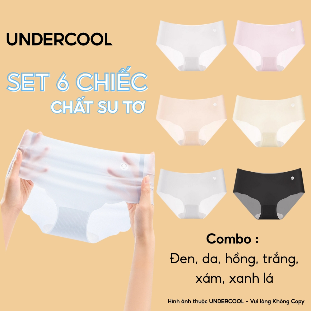 Set 6 Quần Lót Nữ Su Tơ làm mát UNDERCOOL tàng hình, Su Thạch Sóng Băng Lụa Siêu Tàng Hình Kháng Khuẩn Live QL59