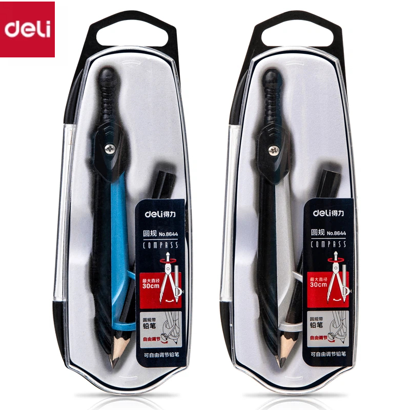 Bộ Compa Kim Loại Deli 8601 8644 Vẽ Kỹ Thuật Dùng Thi Bộ Toán Học Thước Compa Kẹp Ruột Bút Chì Dụng Cụ Vẽ Chính Xác