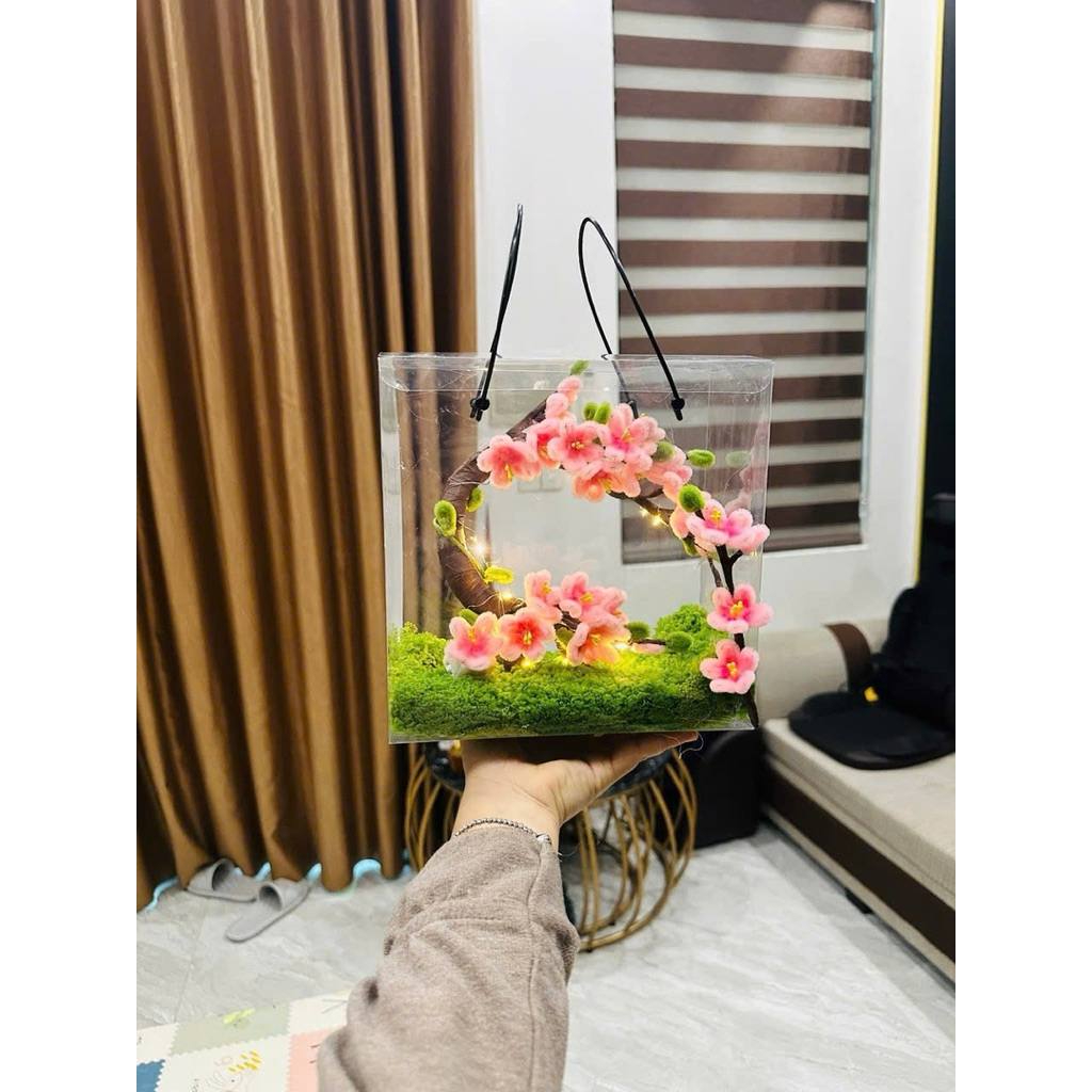 [hỏa tốc hcm] túi hộp vuông quai đen 20*20*10 đựng giỏ quà trang trí ,quà tặng ý nghĩa AnGiHome