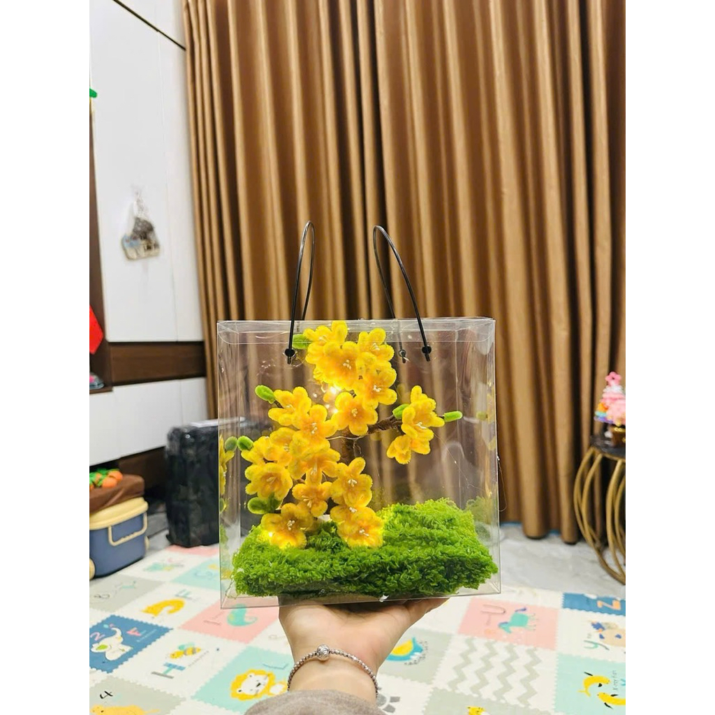 [hỏa tốc hcm] túi hộp vuông quai đen 20*20*10 đựng giỏ quà trang trí ,quà tặng ý nghĩa AnGiHome