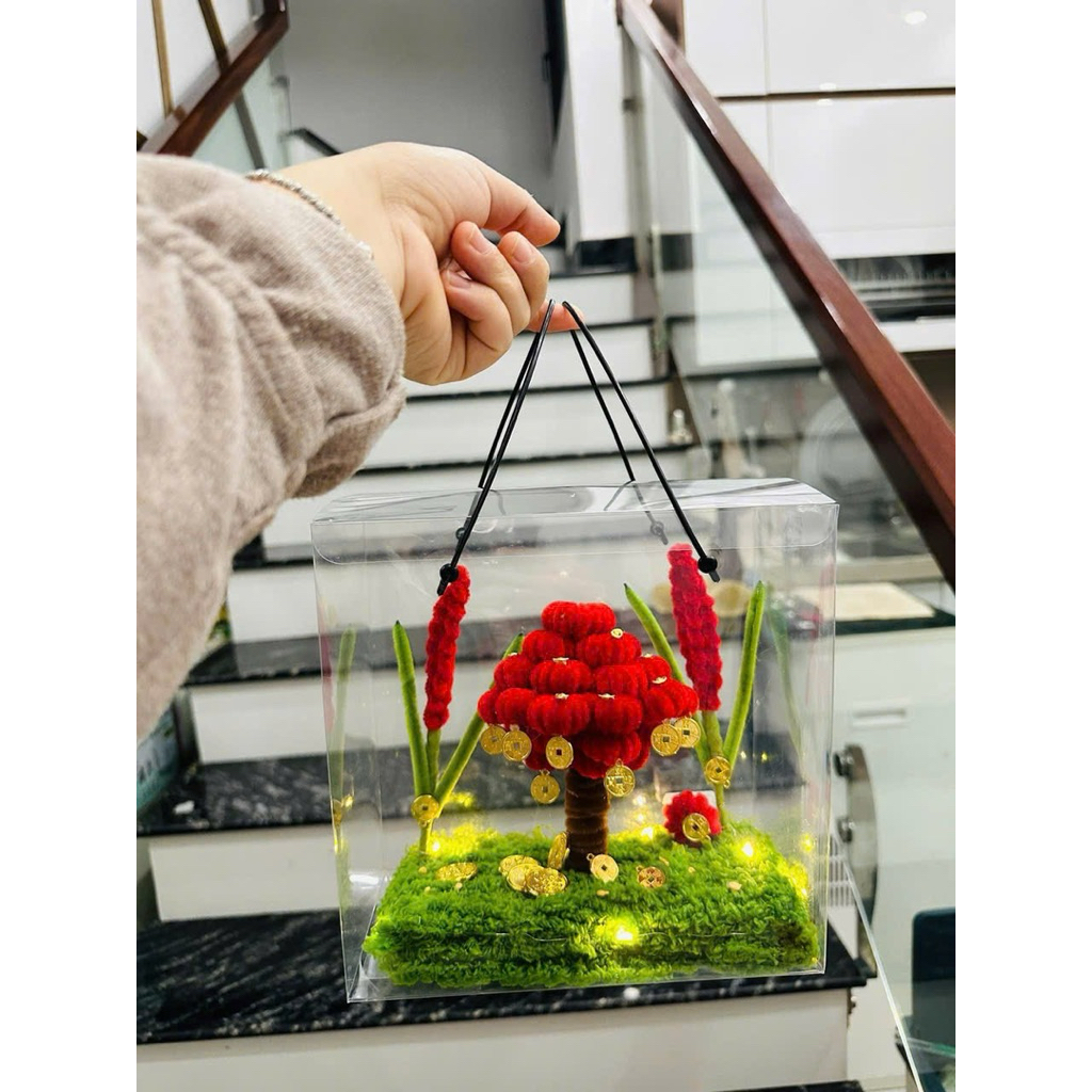 [hỏa tốc hcm] túi hộp vuông quai đen 20*20*10 đựng giỏ quà trang trí ,quà tặng ý nghĩa AnGiHome
