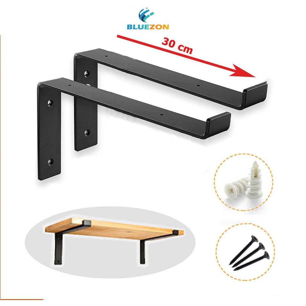 Bộ 2 ke sắt chữ L pát mặt trên BLUEZON 20-25-30cm (Không bao gồm tấm gỗ ...